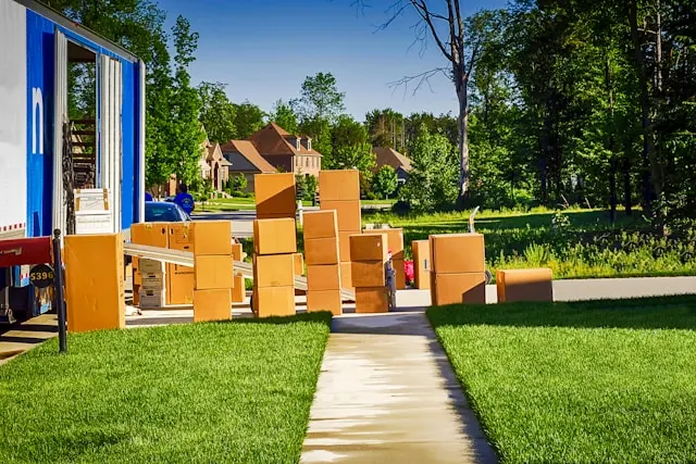 Moving checklist with moving truck and boxes