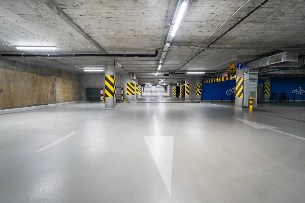Clean garage interior displaying smooth professional garage floor resurfacing finish